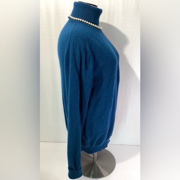 Marc Anthony Woman’s Turtleneck 100% Cashmere Size L Color Petrol Blue - Picture 4 of 10